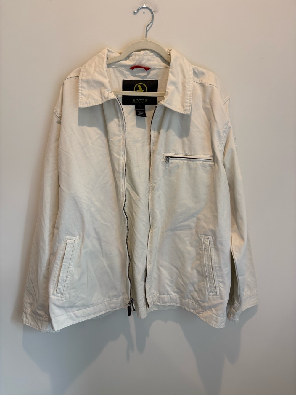 Aigle Men's Off-White Lightweight Zip Jacket